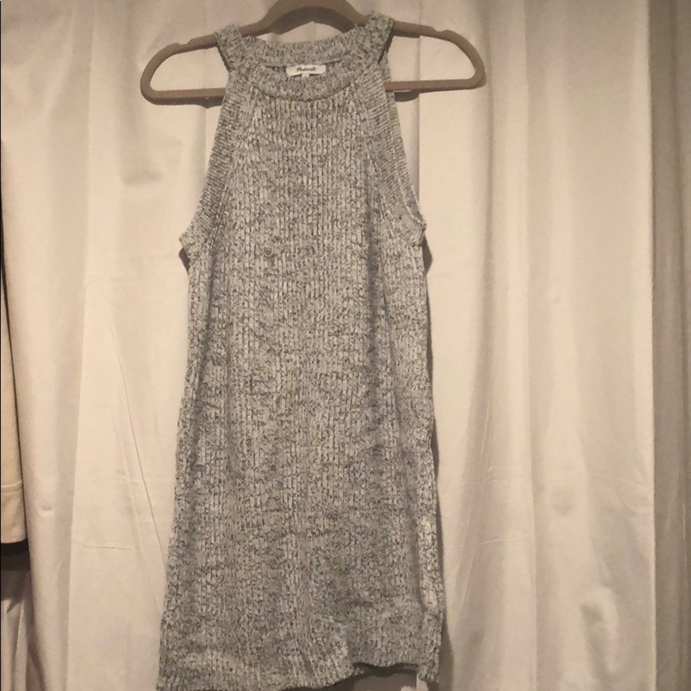Madewell grey knitted sleeveless dress. Size L.